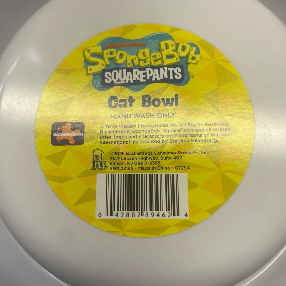Nostalgic Sponge Bob Food Water Cat Bowl By Nickelodeon 6